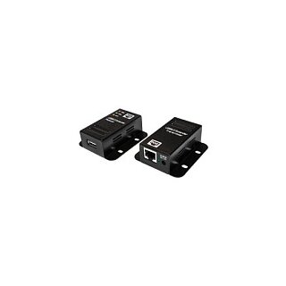 USB 2.0 Cat.5 extender, 50 m, 1-port, mountable, POE, black