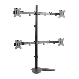 Quad Monitor stand 13"-32", steel, arm length: each 399mm
