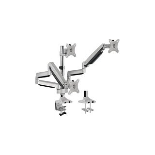 Triple Monitor mount, 13"-32", aluminum, 2x gas spring