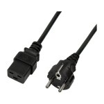 Power cable, CEE 7/7 to IEC C19, black, 1.8 m