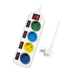 Outlet Strip, 4 safety sockets, w/switch for each socket,...