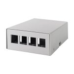 Consolidation point box 4-port, desk/wall/rail mounting,...