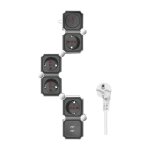 Outlet Strip, 4 safety sockets, snake-shaped, 2x USB-A,...