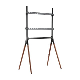TV Floor stand, 4 walnutwood legs, 49"-70