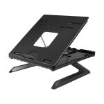 Notebook stand, foldable, height adjustable, black