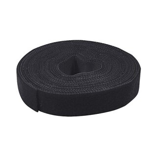 Cable strap (Hook and Loop), black, width: 16 mm, coil, 4 m