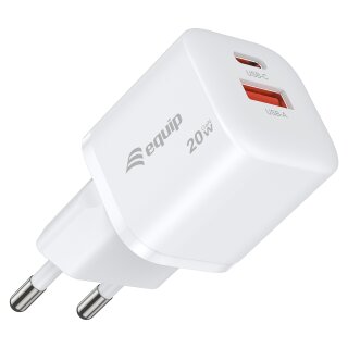 Equip Ladegerät 2Port USB-C PD3.0/USB-A GaN 25St.20W ÜSS ws