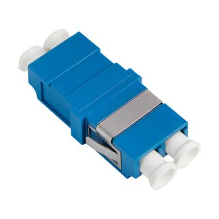 Fiber Adapter LC Duplex, 12 pieces, without flange, blue