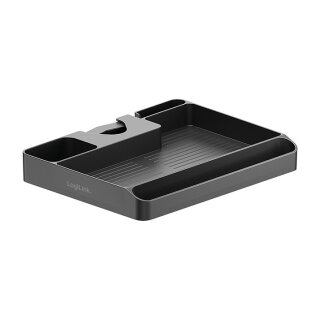 Pole mounted storage shelf, for 30-48mm poles, black