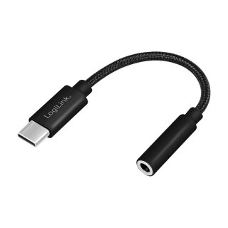 USB-C Audio cable, USB-C/M to 3.5 mm, TRRS, 0.13cm, black
