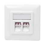 Fiber Faceplate with 2 LC-Duplex Adapters, multi-mode