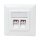Fiber Faceplate with 2 LC-Duplex Adapters, multi-mode