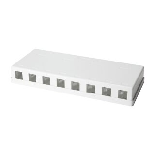 Keystone Surface Mount Box 8 Port, white