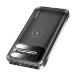 Mobile Power Bank, LiPo, 8.000 mAh, wireless charging, black