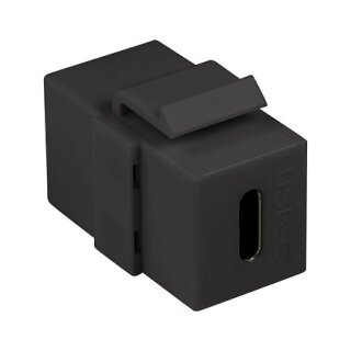 USB 3.1 Gen2 Type-C keystone coupler, C/F to USB-C/F, PD, black
