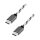 USB 2.0 Type-C 3-pack cable set, C/M to C/M, alu, nylon, white/black