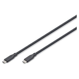 DIGITUS USB 4.0 Anschlusskabel Typ C-C Silikon St/St 1m sw