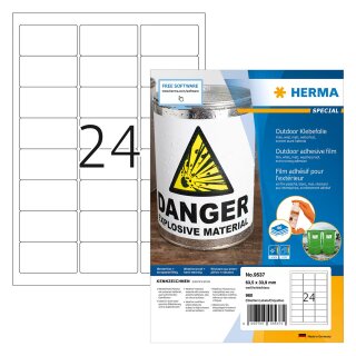 HERMA Etik. A4 Outdoor Klebefolie weiß 63,5x33,9mm 960 St.