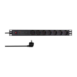 Logilink 19" PDU 7 x CEE 7/3 socket with line filter & overload protection