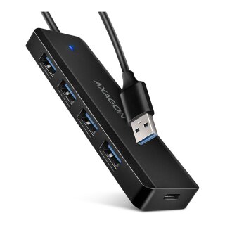 AXAGON HUE-C1A Superspeed USB-A Travel Hub, 4x USB 3.0 - 20cm, schwarz