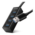 AXAGON HUE-M1A Superspeed USB-A Mini Hub, 4x USB 3.0 -...