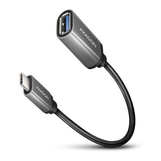 AXAGON RUCM-AFAC Kabeladapter USB-C 3.2 Gen 1 auf USB-A, schwarz - 0,2m