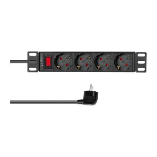 Logilink Steckdosenleiste 4-fach mit Schalter,10"(1HE),2m