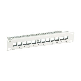 10" 1HE Verteilerfeld für 12 x Keystone, schwarz