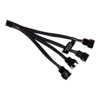 Alphacool Y-Kabelsplitter 4-Pin auf 4x 4-Pin PWM, 15cm (schwarz)