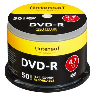 1x50 Intenso DVD-R 4,7GB 16x Speed, Cakebox