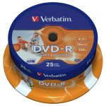 1x25 Verbatim DVD-R 4,7GB 16x Speed, wide printable
