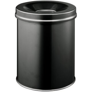 Papierkorb Safe rund 15 Liter schwarz