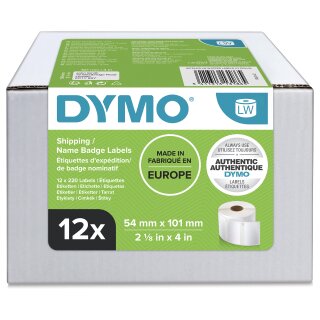 Dymo Versand-Etiketten Gropack 54 x 101 mm wei 12x 220 13186