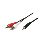 Logilink Audiokabel 1x 3,5mm -> 2x Cinch St/St 5.00m bk