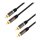Audio cable, 2x RCA/M to 2x RCA/M, metal, black, 1.5 m
