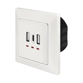 Unterputz-Steckdose, 2x USB-A, 1x USB-C