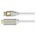 Series Anschlusskabel DisplayPort 1.4 an HDMI 2.0, 4K / UHD @60Hz, Vollmetallstecker, vergoldete Kontakte, OFC, Nylongeflecht weiß, 1m