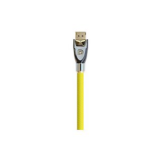Series Anschlusskabel DisplayPort 1.2 4K2K / UHD, 24K vergoldete Kontakte, OFC, Nylongeflecht gelb, 1m