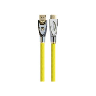 Series Anschlusskabel DisplayPort 1.2 an HDMI 2.0, 4K2K / UHD, 24K vergoldete Kontakte, OFC, Nylongeflecht gelb, 1m