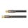 Series TV Antennenkabel, IEC/Koax Stecker an Buchse, vergoldet, vierfach geschirmt, 120 dB, 75 Ohm, Nylongeflecht, schwarz, 1m