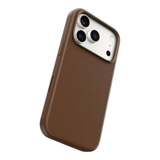 CARE by PanzerGlass Solo Vegan Leather Case Braun m. MagSafe iPhone 17 Pro