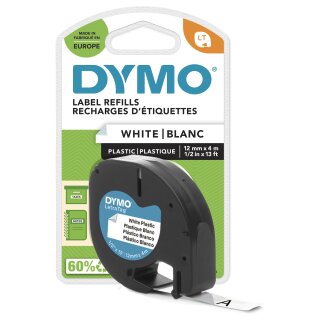 Letratag Band Plastik weiß 12 mm x 4 m