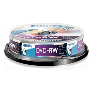 1x10 Philips DVD-RW 4,7GB 4x SP