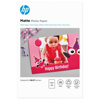 HP Matte Photo Paper-25 sht/10 x 15 cm 7HF70A 25 Blätter 10x15 cm