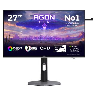 67,3 cm (26.5") 2560 x 1440 Pixel AOC AGP277QKDC 16:9 Quad HD OLED 0,03 ms 720 Hz HDR DisplayPort HDMI USB-Hub Pivot Height VESA Speaker