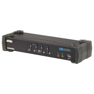 DATA KVM Desktop Switch 4-Port USB DVI Dual Link KVM Switch with Audio & USB 2.0 Hub (KVM cables included) ATEN