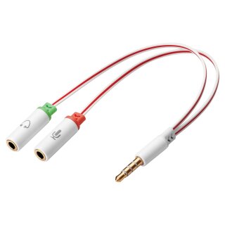 SANDBERG Headset converter Dual to Single. Konvertiert zweimal MiniJack von PC-Headset zu einmal kombi MiniJack.