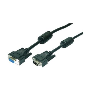 Logilink VGA Cable ST/BU black 2x Ferrit Core 3M
