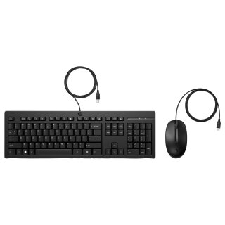 HP Tastatur+Maus 225 Set Kabelgebunden Schwarz ITALIENISCH