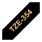 Textilband TZe-R354 nicht klebend gold auf schwarz 24mm x 4m